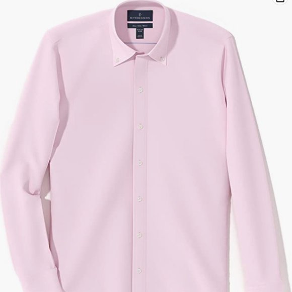 Buttoned Down Men's Slim Fit Button Collar Solid Dress Shirt SIZE 17 1/2 - Picture 5 of 5